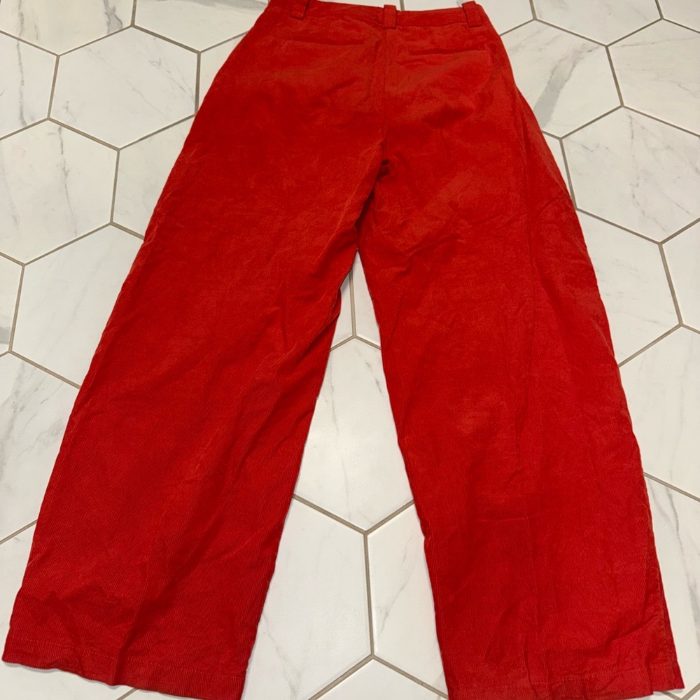 BDG Urban Outfitters‎ Grandpa 100% Cotton Red Corduroy Baggy Trouser Pant Size 0 - Picture 11 of 15